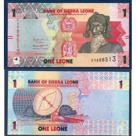 Sierra Leone P.34, neuf Billet de 1 leone 2022 Bai Bureh