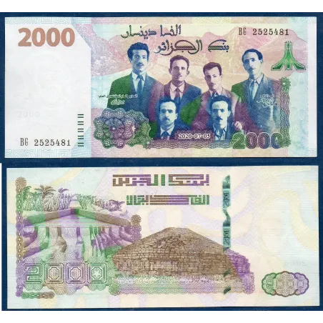 Algérie P.147, Spl, Billet de 2000 dinar 2020 dirigeants FLN