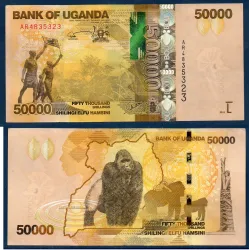 Ouganda P.54b2, Sup, Billet de 50000 Shillings 2015 Gorilles