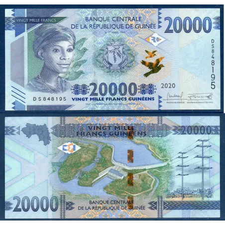 Guinée P.50c, Spl, Billet de 20000 Francs 2020 Electricité