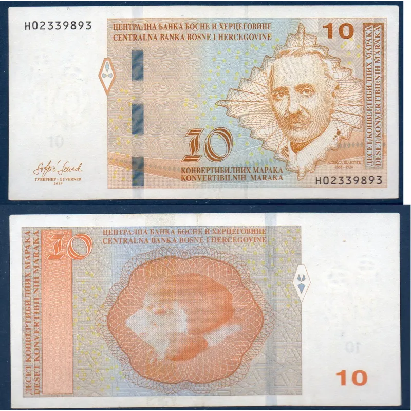 Bosnie P.81c, TTB Billet de 10 Mark Convertible 2019 Aleksa Santic Bosnie P.81c, TTB Billet de 10 Mark Convertible 2019 Aleksa Santic