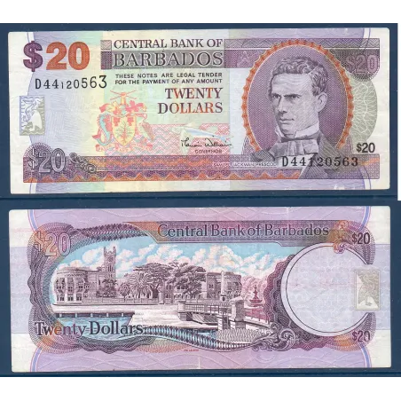 Barbade P.63A, TB Billet de 20 dollars 2000 Samuel Jackman Prescod
