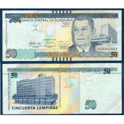 Honduras P.101a, TTB Billet de 50 Lempiras 2012 Juan Manuel Galvez