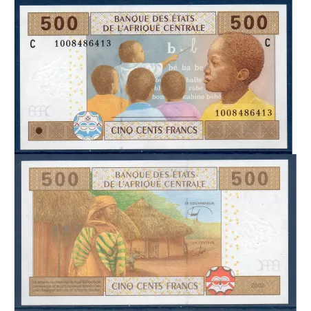 Afrique Centrale P.606Ce Tchad, Neuf, Billet de 500 Francs CFA 2002 classe