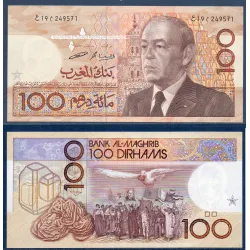 Maroc P.65c, Sup, Billet de 100 Dirhams 1987 Rose du désert