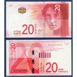 Israel P.65a TTB Billet de 20 New Shekels 2017 Rachel Bluwstein
