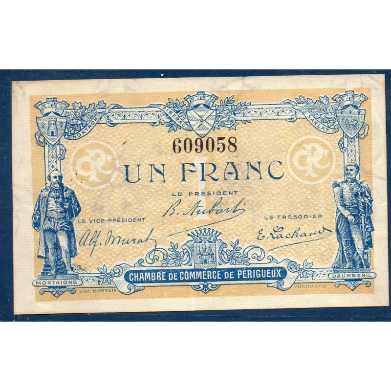 Périgueux 1 franc, TTB, 5.11.1917 Pirot 98.23 Billet de la chambre de commerce