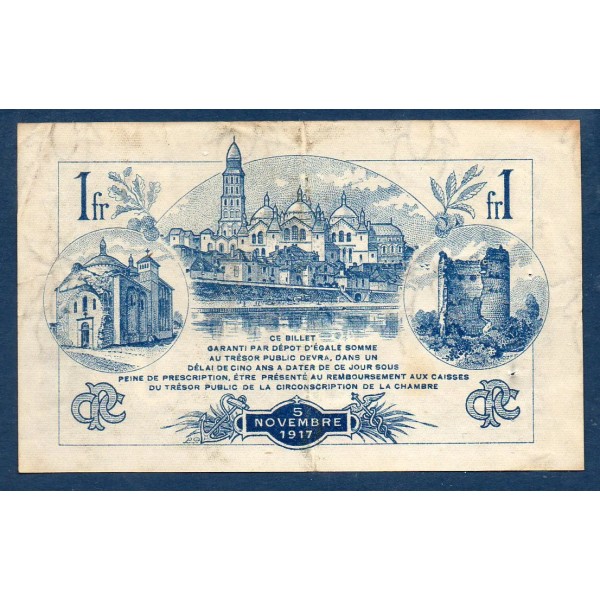 Périgueux 1 franc, TTB, 5.11.1917 Pirot 98.23 Billet de la chambre de commerce