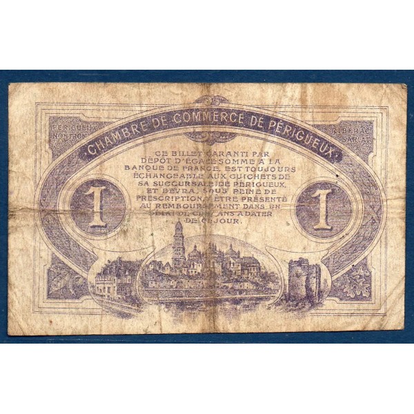 Périgueux 1 franc, TB, 24.6.1916 Pirot 98.18 Billet de la chambre de commerce