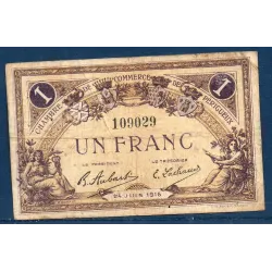 Périgueux 1 franc, TB, 24.6.1916 Pirot 98.18 Billet de la chambre de commerce