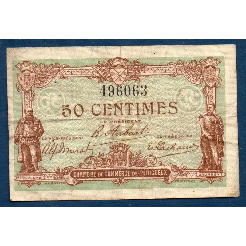 Périgueux 50 centimes, TB, 5.11.1917 Pirot 98.23 Billet de la chambre de commerce Périgueux 50 centimes, TB, 5.11.1917 Pirot 98.23 Billet de la chambre de commerce