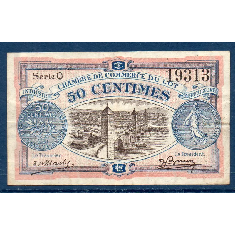 Cahors 50 centimes, TB, 29.11.1920 Pirot 35.25 Billet de la chambre de Commerce Cahors 50 centimes, TB, 29.11.1920 Pirot 35.25 Billet de la chambre de Commerce