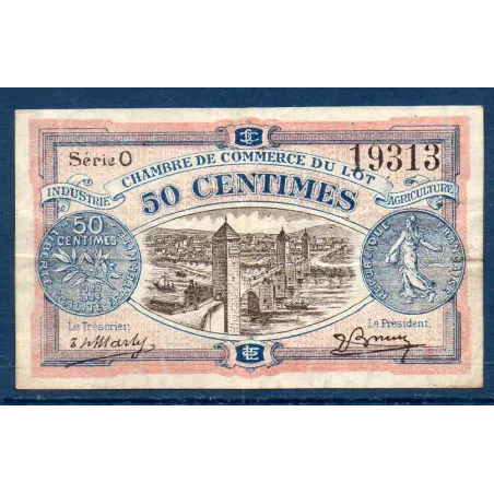 Cahors 50 centimes, TB, 29.11.1920 Pirot 35.25 Billet de la chambre de Commerce