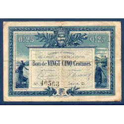 La Roche-sur-Yon 25 centimes, TB,1916 Pirot 65.26 Billet de la chambre de commerce