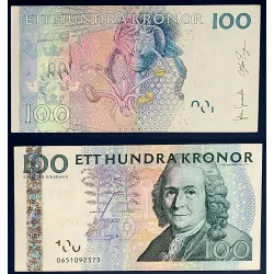 Suède P.65c, TTB, Billet de 100 Kronor 2006-2014 Pollinisation