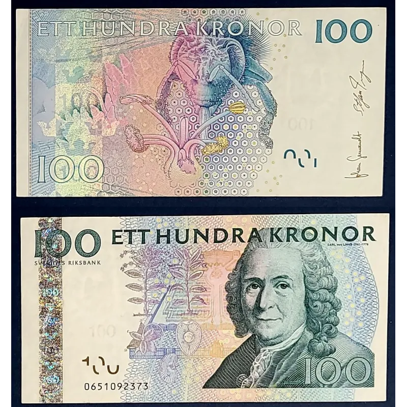 Suède P.65c, TTB, Billet de 100 Kronor 2006-2014 Pollinisation Suède P.65c, TTB, Billet de 100 Kronor 2006-2014 Pollinisation