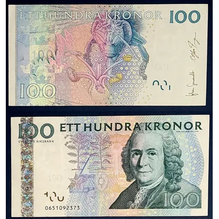 Suède P.65c, TTB, Billet de 100 Kronor 2006-2014 Pollinisation