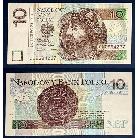 Pologne P.183b, TTB, Billet de 10 Zlotych 2016 Mieszko Ier