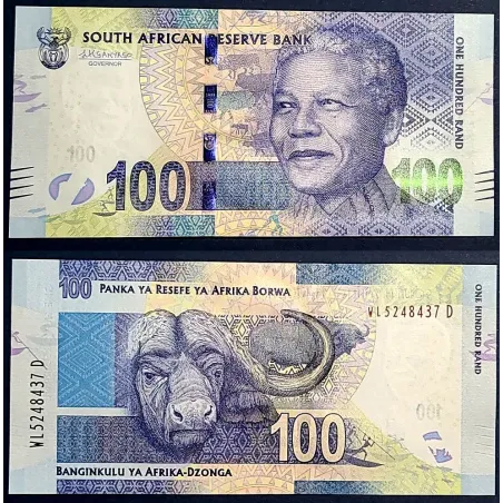 Afrique du sud P.141b, neuf, Billet de 100 rand 2013-2016 Mandela Buffle