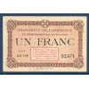 Puy-de-Dôme 1 franc, TTB, ND Pirot 103.21 Billet de la chambre de commerce