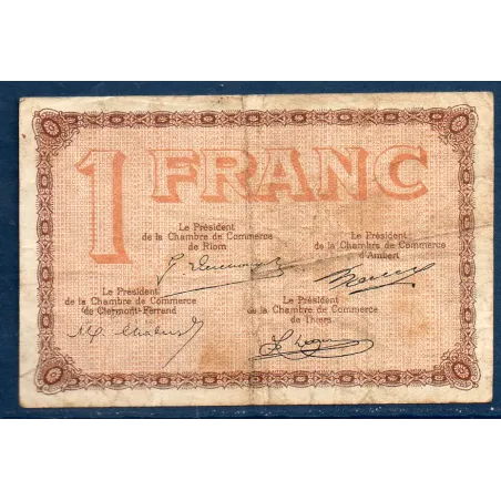 Puy-de-Dôme 1 franc, TB, ND Pirot 103.21 Billet de la chambre de commerce