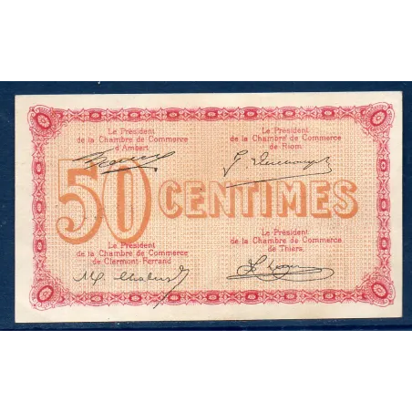 Puy-de-Dôme 50 centimes, Sup, ND Pirot 103.23 Billet de la chambre de commerce