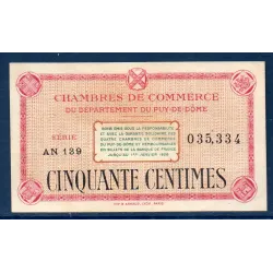 Puy-de-Dôme 50 centimes, Sup, ND Pirot 103.23 Billet de la chambre de commerce