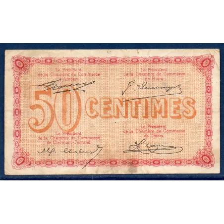 Puy-de-Dôme 50 centimes, TB, ND Pirot 103.23 Billet de la chambre de commerce