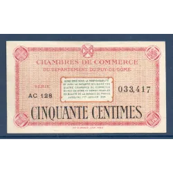 Puy-de-Dôme 50 centimes, TTB, ND Pirot 103.23 Billet de la chambre de commerce