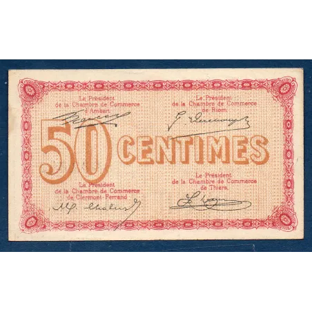 Puy-de-Dôme 50 centimes, Spl, ND Pirot 103.19 Billet de la chambre de commerce