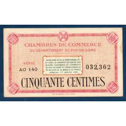 Puy-de-Dôme 50 centimes, Spl, ND Pirot 103.19 Billet de la chambre de commerce