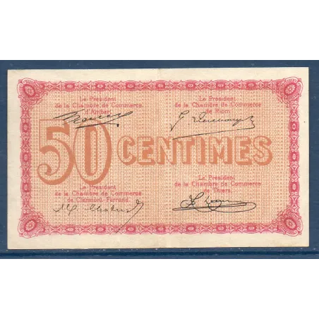 Puy-de-Dôme 50 centimes, TTB, ND Pirot 103.19 Billet de la chambre de commerce