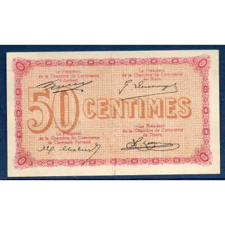 Puy-de-Dôme 50 centimes, Sup, ND Pirot 103.18 Billet de la chambre de commerce