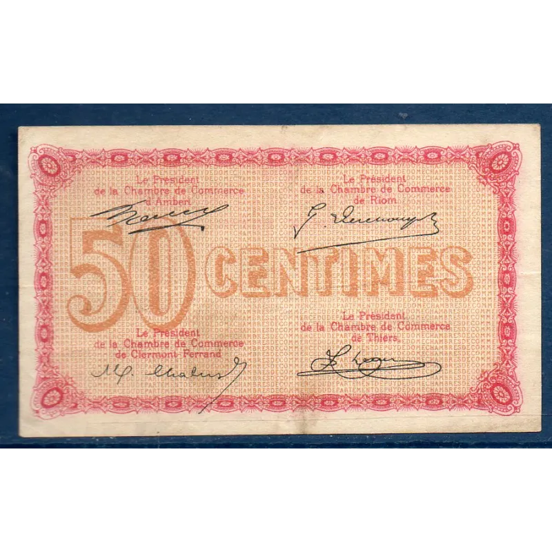 Puy-de-Dôme 50 centimes, TB, ND Pirot 103.1 Billet de la chambre de commerce Puy-de-Dôme 50 centimes, TB, ND Pirot 103.1 Billet de la chambre de commerce