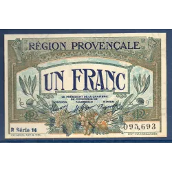 Région Provençale 1 franc, Neuf, ND Pirot 102.12 Billet de la chambre de commerce