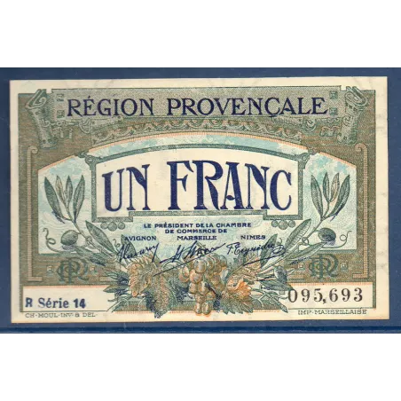 Région Provençale 1 franc, Neuf, ND Pirot 102.12 Billet de la chambre de commerce