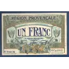 Région Provençale 1 franc, Neuf, ND Pirot 102.12 Billet de la chambre de commerce