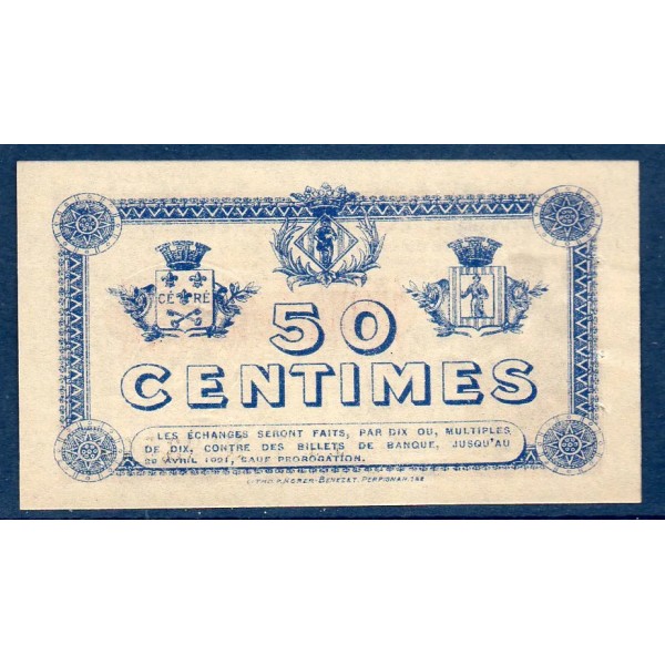Perpignan 50 centimes, Spl, 28.4.1916 Pirot 100.14 Billet de la chambre de commerce