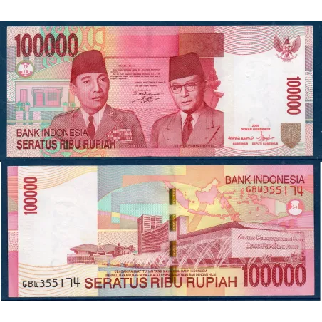 Indonésie P.146c, Spl Billet de 100000 Rupiah 2006 Soekarno Hatta