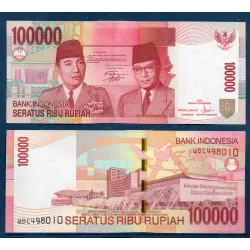 Indonésie P.146d, Neuf Billet de 100000 Rupiah 2007 Soekarno Hatta