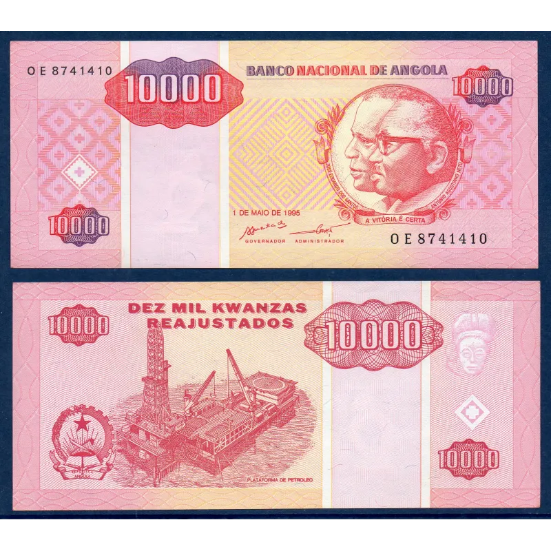 Angola P.137, Sup Billet de 10000 Kwanzas 1995 Plateforme pétrolière