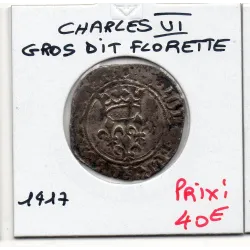 Gros Florette Charles VI (1417) pièce de monnaie royale