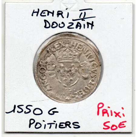 Douzain aux croissants Henri II  (1550 G) Poitiers pièce de monnaie royale