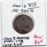 10 Sols aux insignes 1703 9 Rennes TTB Louis XIV pièce de monnaie royale