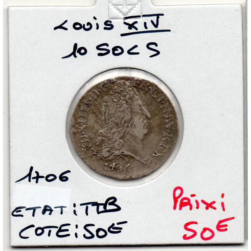 10 Sols aux insignes 1706 9 Rennes TTB Louis XIV pièce de monnaie royale 10 Sols aux insignes 1706 9 Rennes TTB Louis XIV pièce de monnaie royale