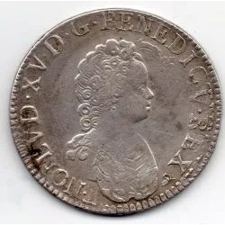 Ecu Vertugadin 1717 B Rouen TTB Louis XV pièce de monnaie royale