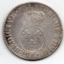 Ecu Vertugadin 1717 B Rouen TTB Louis XV pièce de monnaie royale