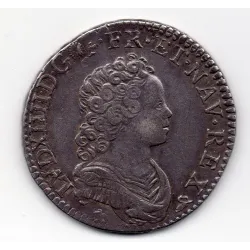 Demi-écu Vertugadin 1716 B Rouen Sup- Louis XV pièce de monnaie royale