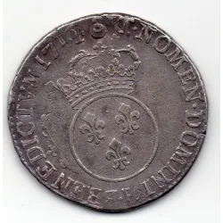 Demi-écu Vertugadin 1716 B Rouen Sup- Louis XV pièce de monnaie royale