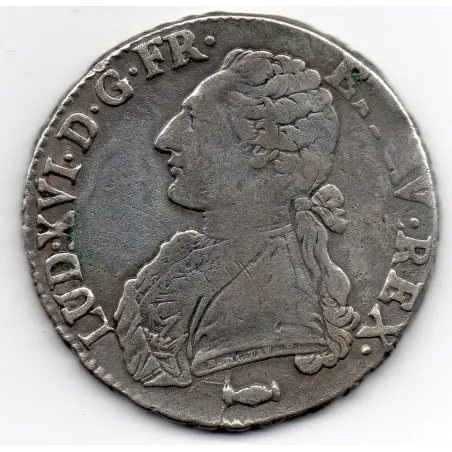 Ecu aux branches d'oliviers 1777 K Bordeaux Louis XVI pièce de monnaie royale